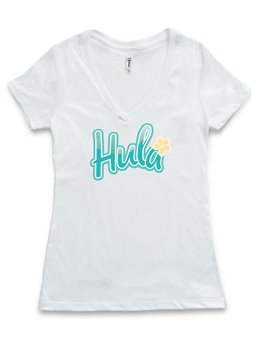 [Hula Collection] Honi Pua HULA Plumeria Ladies Hawaiian T-Shirt