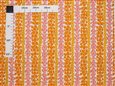 Pikake Lei Border Orange &amp; Natural Poly Cotton LW-23-889
