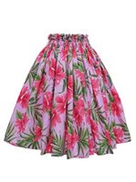 Hibiscus & Palm leaves Pink Poly Cotton LW-23-892