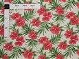 Hibiscus &amp; Palm leaves Natural Poly Cotton LW-23-892