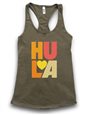 [Hula Collection] Honi Pua  HULA Heart Reds  Ladies Hawaiian Racerback Tank Top