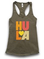[Hula Collection] Honi Pua  HULA Heart Reds  Ladies Hawaiian Racerback Tank Top