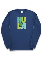 [Hula Collection] Honi Pua HULA Heart Green  Unisex Hawaiian Long Sleeve T-Shirt
