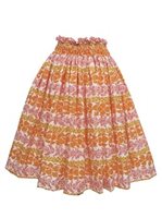 Anuenue (Pau) Pikake Lei Border Orange & Natural Poly Cotton Single Pau Skirt / 3 Bands