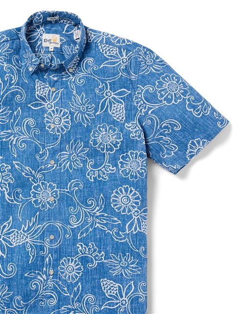 【未使用】reyn spooner アロハシャツ Mサイズ(US)　ブルー Reyn Spooner メンズ アロハシャツ クラシックフィット