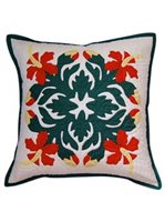 Kenui Quilts Red Hibiscus Hawaiian Quilt Pillow Cover