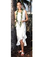 Two Palms Hibiscus Panel White Cotton Hawaiian Midi Dress