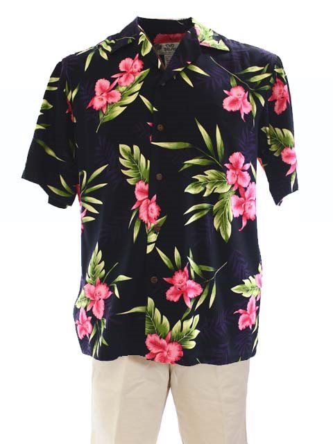 Black and sales pink hawaiian shirt