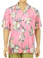 Two Palms Retro Orchid Pink Rayon Men&#39;s Hawaiian Shirt