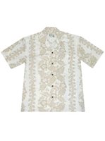 Ky's Tropical Hibiscus  White Cotton Men's Hawaiian Shirt