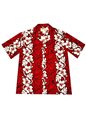 Ky&#39;s Hibiscus Lei Red Cotton Men&#39;s Hawaiian Shirt