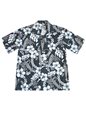 Ky&#39;s Surfboard Hibiscus  Gray Cotton Men&#39;s Hawaiian Shirt