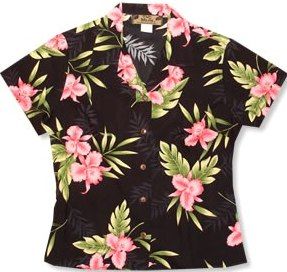 black hawaiian shirt womens