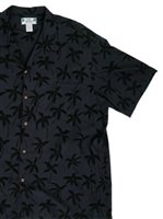 Two Palms Palm Tree Black Rayon Men's Hawaiian Shirt