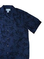 Two Palms Palm Tree Black Rayon Men's Hawaiian Shirt