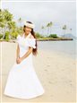 Two Palms Makapuu White Cotton Hawaiian Long Muumuu Dress